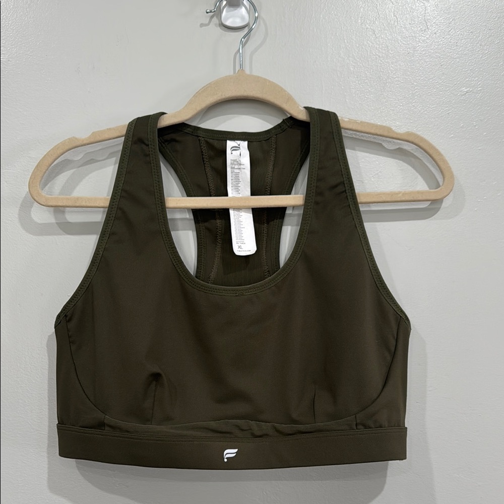 Fabletics Army Green Racerback Sports Bra